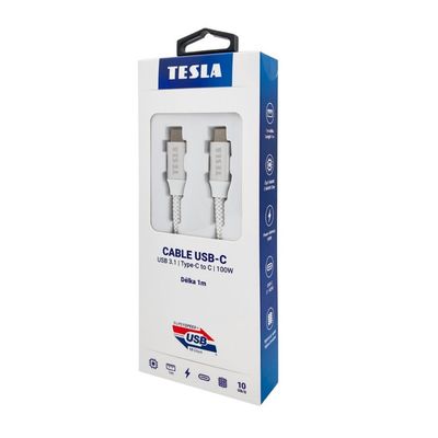 TESLA CABLE USB-C - 100W kabel, E-Mark 3.2 Gen2, délka 1M