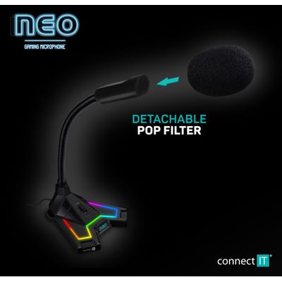 Connect IT NEO RGB ProMIC mikrofon, černý
