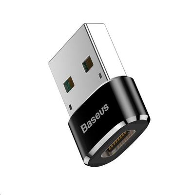 Baseus adaptér USB samec na USB-C samice 3A, černá