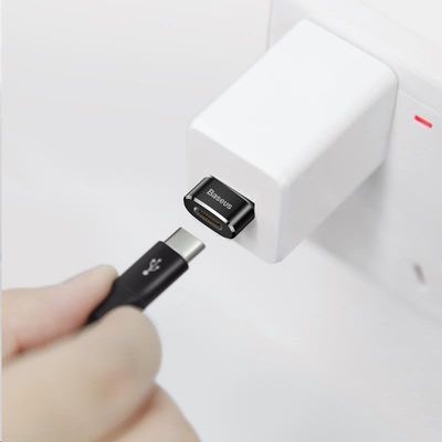 Baseus adaptér USB samec na USB-C samice 3A, černá