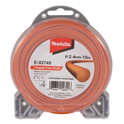 Makita struna nylonová Plus 2,4mm, 15m, oranžová, kulatá