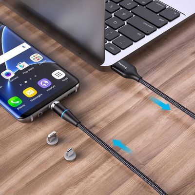 ColorWay kabel 3v1 USB - Lightning, microUSB a USB-C 1m, QC, magnetický