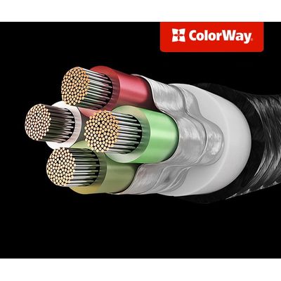 ColorWay kabel 3v1 USB - Lightning, microUSB a USB-C 4.0A 1.2m
