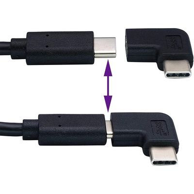 PremiumCord Adaptér USB-C/male - C/female zahnutý 90°