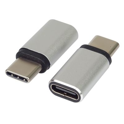 PremiumCord Adaptér USB-C Female - USB-C Male, stříbrná