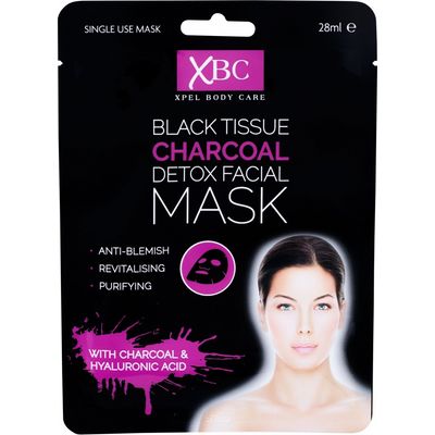 Xpel Body Care Black Tissue Charcoal Detox Facial Mask 28ml