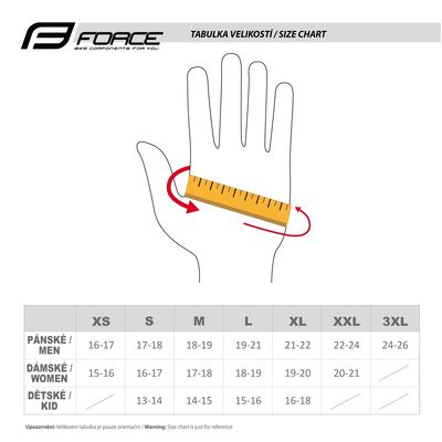 FORCE MTB ANGLE letní rukavice, fluo-modré vel.S