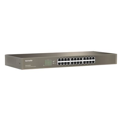 Tenda TEG1024G 24x Gigabit Switch, Fanless-bez ventilátorů, Rackmount 19, ochrana proti přepětí
