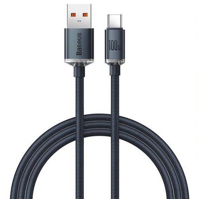 Baseus Crystal Shine Series nabíjecí/datový kabel USB-A / USB-C 100W 1,2m, černá