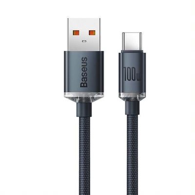 Baseus Crystal Shine Series nabíjecí/datový kabel USB-A / USB-C 100W 1,2m, černá