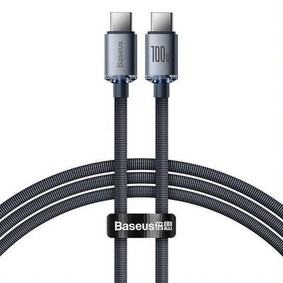 Baseus Crystal Shine Series nabíjecí/datový kabel USB-C / USB-C 100W 1,2m, černá