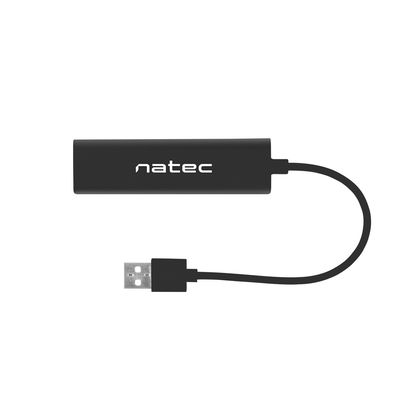 Natec rozbočovač Dragonfly, 3x USB 2.0 HUB + RJ45, černý
