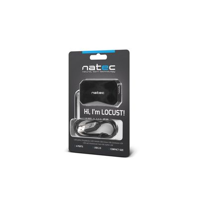 Natec rozbočovač Locust, 4x USB 2.0 HUB, černý