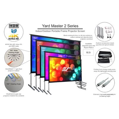 ELITE SCREENS plátno mobilní outdoor stativ 180 (457,2 cm)/ 16:9/ 224 x 398,5 cm/ hliníkový/ přední a zadní projekce