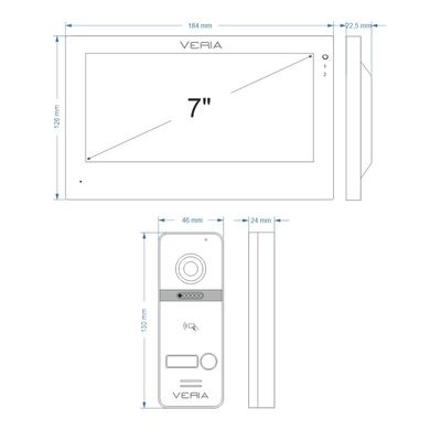 SET Videotelefon VERIA 3001-W (Wi-Fi) bílý + vstupní stanice VERIA 301