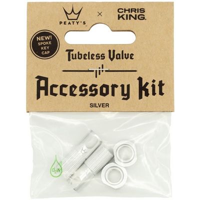PEATYS X CHRIS KING (MK2) SILVER TUBELESS VALVES ACCESSORY KIT