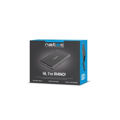 Natec externí box pro HDD 2,5” USB 2.0 Rhino, černý