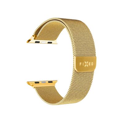 Fixed Mesh Strap síťovaný nerezový řemínek pro Apple Watch 42/44/45mm, zlatý