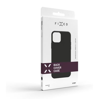 Zadní pogumovaný kryt FIXED Story pro Apple iPhone 13, černý