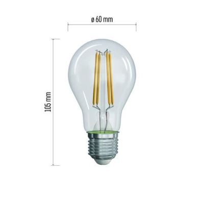 LED žárovka Filament A60 8,5W E27 teplá bílá, stmívatelná