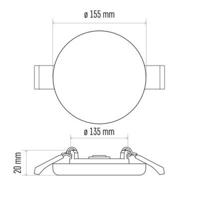 LED vestavné svítidlo VIXXO, kruhové, bílé, 13,5W neutr. b., IP65