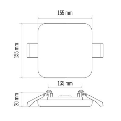 LED vestavné svítidlo VIXXO, čtvercové, bílé, 13,5W neut.b.,IP65