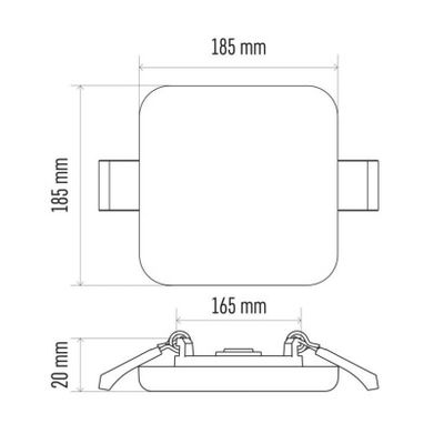 LED vestavné svítidlo VIXXO, čtvercové, bílé, 19W neut.b.,IP65