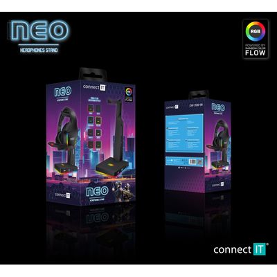 CONNECT IT NEO Stand-It RGB stojánek na sluchátka + USB hub