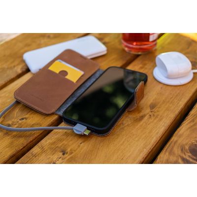 Kožené pouzdro typu kniha FIXED ProFit pro Apple iPhone 13 Pro Max, hnědé