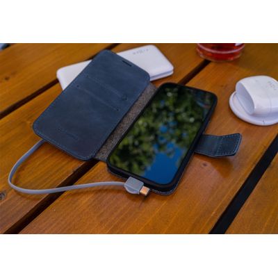 Kožené pouzdro typu kniha FIXED ProFit pro Apple iPhone 13 Pro Max, modré