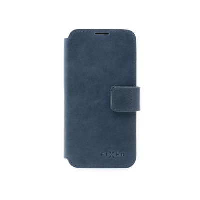 Kožené pouzdro typu kniha FIXED ProFit pro Apple iPhone 13, modré