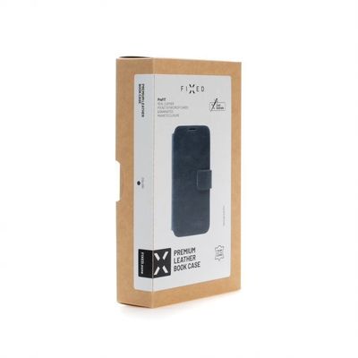 Kožené pouzdro typu kniha FIXED ProFit pro Apple iPhone 13, modré