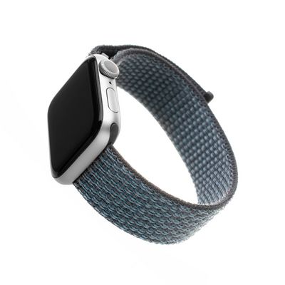 Nylonový řemínek FIXED Nylon Strap pro Apple Watch 42/44/45mm, temně šedý