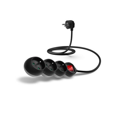 Connect IT prodlužovací kabel 230 V, 3 zásuvky, 1,5m, s vypínačem (černý)