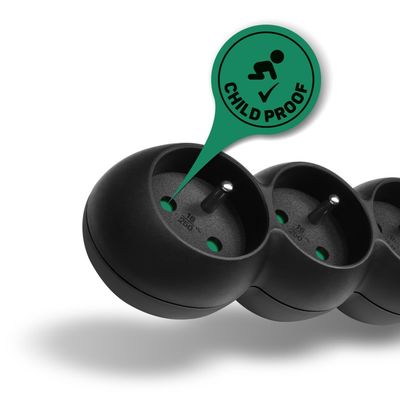 Connect IT prodlužovací kabel 230 V, 3 zásuvky, 1,5m, s vypínačem (černý)