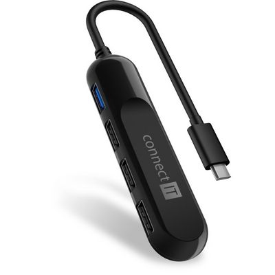 Connect IT USB-C hub USB 3.0, externí, černý