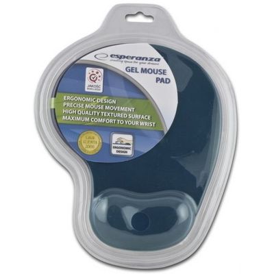 Esperanza ergonomická gelová podložka pod myš, modrá
