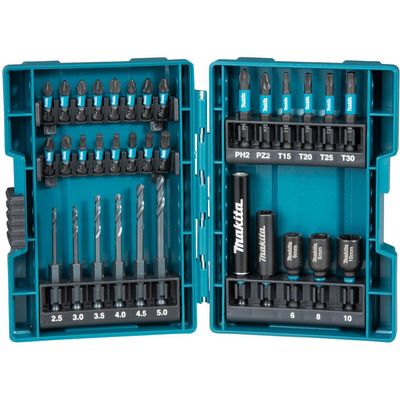 Makita B-66896 sada torzních bitů a vrtáků 1/4 Impact Black, 33 ks