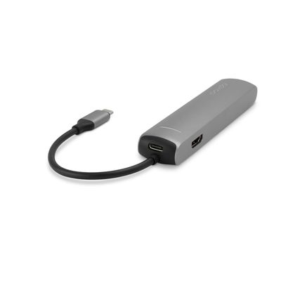 Epico USB-C HUB SLIM (4K HDMI & Ethernet) - silver, black cable