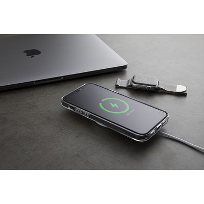 Epico bezdrátová nabíječka s podporou uchycení MagSafe a s adaptérem v balení - bílá