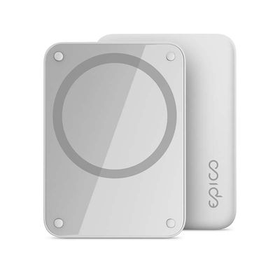 Epico 4200mAh MagSafe kompatibilní bezdrátová power banka - světle šedá