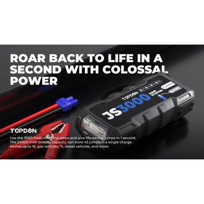 TOPDON Car Jump Starter JumpSurge 3000, 24000 mAh