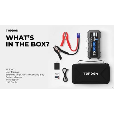 TOPDON Car Jump Starter JumpSurge 3000, 24000 mAh