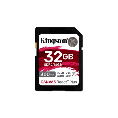 KINGSTON SDHC 32GB Canvas React Plus UHS-II V90 (čtení/zápis: 300/260MB/s)