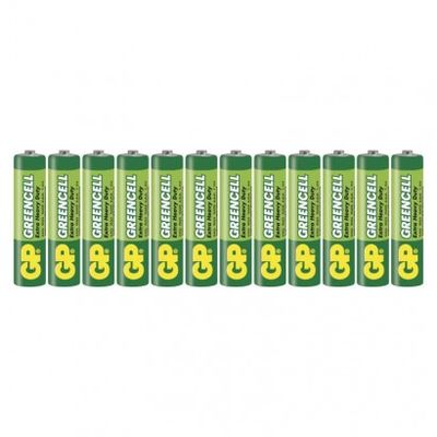 Zinková baterie GP Greencell AAA (R03) blistr 12Ks