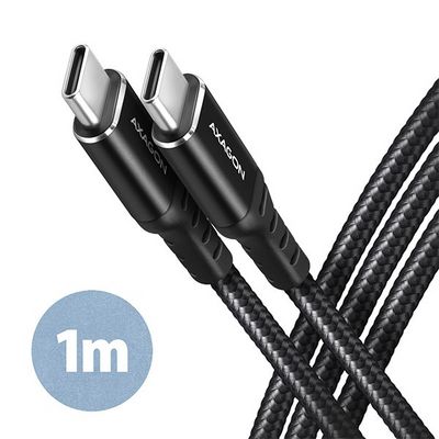 AXAGON BUCM-CM10AB, HQ kabel USB-C <-> USB-C, 1m