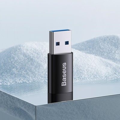 Baseus Ingenuity mini OTG adaptér USB-A 3,1A samec na USB-C samice, černá