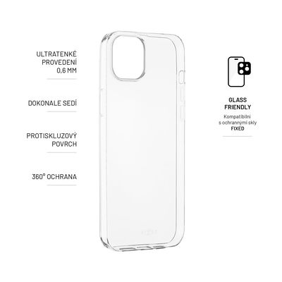Ultratenké TPU gelové pouzdro FIXED Skin pro Apple iPhone 14 Plus, 0,6 mm, čiré
