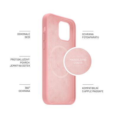 Zadní kryt FIXED MagFlow s podporou MagSafe pro Apple iPhone 14, růžový