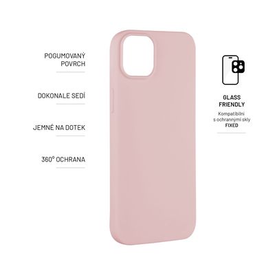 Zadní pogumovaný kryt FIXED Story pro Apple iPhone 14 Plus, růžový